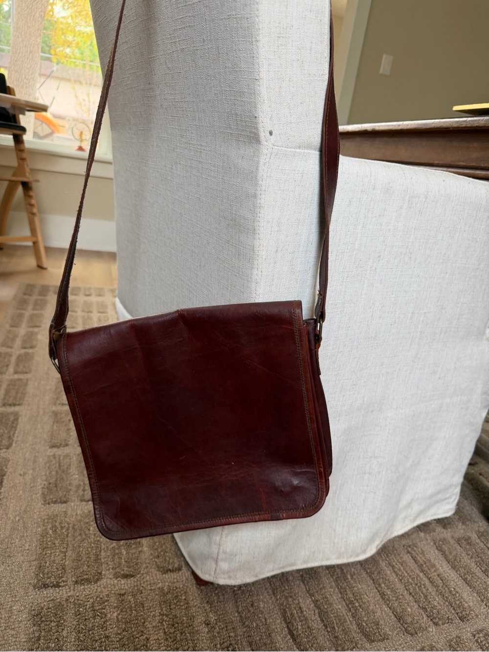 Women's Saddle Crossbody Montana Made Leather Bag in Deep Brown